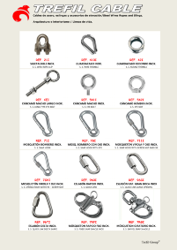 Disponemos de una alta gama de accesorios en acero inoxidable, fabricación de tirantes a medida en cable de acero inoxidable para distintos usos, barandillas, riostras, cables para líneas de vida inoxidable