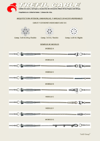Disponemos de una alta gama de accesorios en acero inoxidable, fabricación de tirantes a medida en cable de acero inoxidable para distintos usos, barandillas, riostras, cables para líneas de vida inoxidable